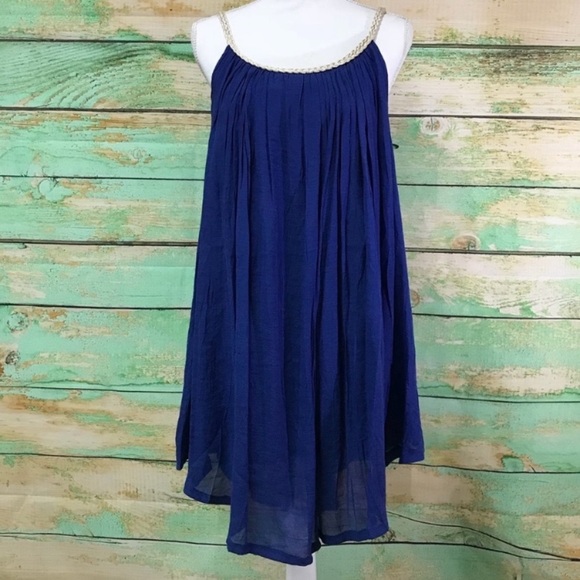 NouveauMonde Flowy Blue Tunic Size M - Picture 11 of 12